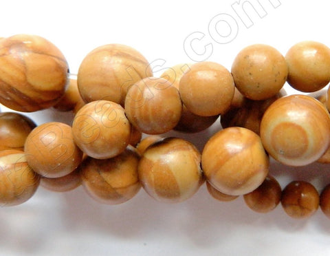 Chinese Yellow Picture Jasper  -  Smooth Round  16"