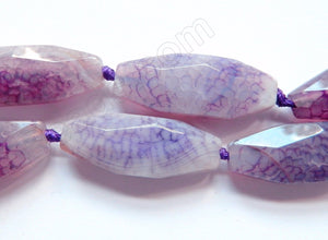 Light Purple Fire Agate  -  Machine Cut Flat Rice  16"