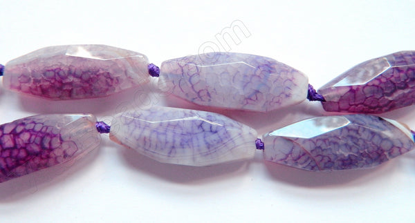 Light Purple Fire Agate  -  Machine Cut Flat Rice  16"