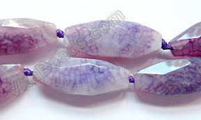 Light Purple Fire Agate  -  Machine Cut Flat Rice  16"