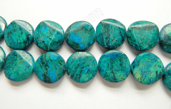 Azurite Malachite Turquoise  -  Triangle Cut Puff Coins  16"