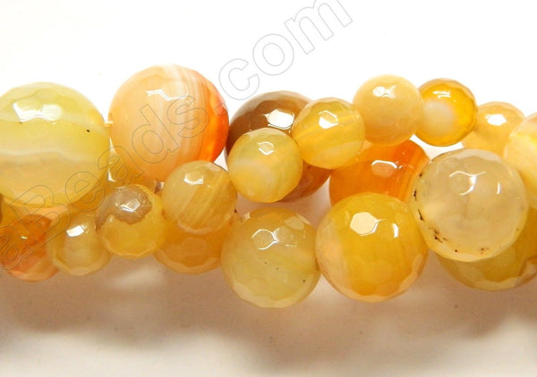Yellow Botswana Agate  -  Faceted Round  15"