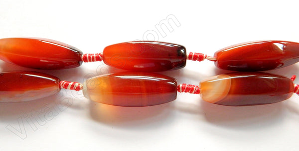 Dark Carnelian AA  -  6-Sided Long Rice  16"