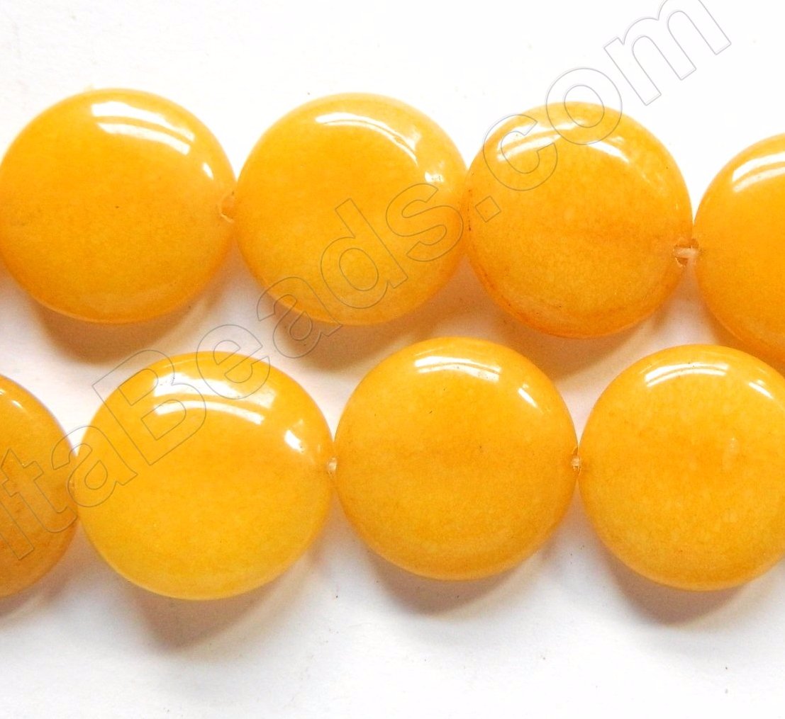 Rich Yellow Jade AA  -  Puff Coins  16"