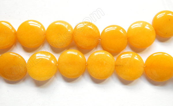 Rich Yellow Jade AA  -  Puff Coins  16"