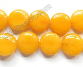 Rich Yellow Jade AA  -  Puff Coins  16"