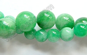 Light Green White Candy Jade  -  Smooth Round  16"