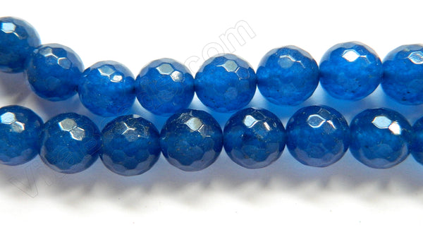 London Blue Jade  -  Faceted Round  15"