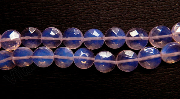 Pink Opal Quartz  -  Faceted Coins 16"