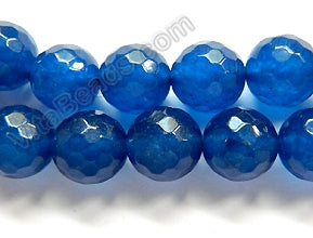 London Blue Jade  -  Faceted Round  16"