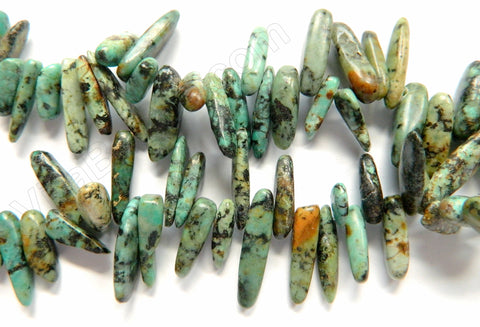 Africa Turquoise  -  6x18mm Smooth Sticks 16"