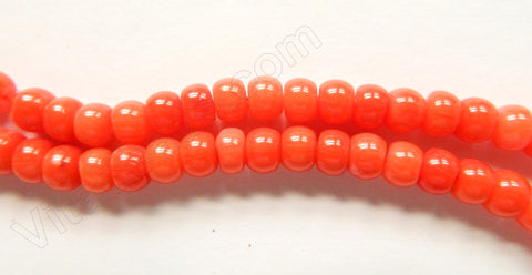 Orange Bamboo Coral -  Smooth Drum  16"    7 x 5 mm