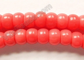 Dark Pink Bamboo Coral -  Smooth Drum  16"    7 x 5 mm