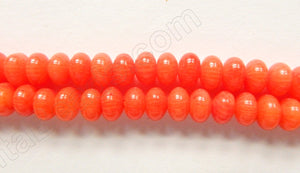 Tangerine Orange Bamboo Coral  -  Smooth Rondels  16"