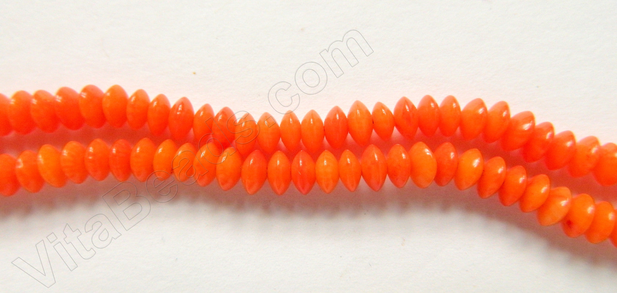 Orange Bamboo Coral  -  Smooth Button 16"    5mm