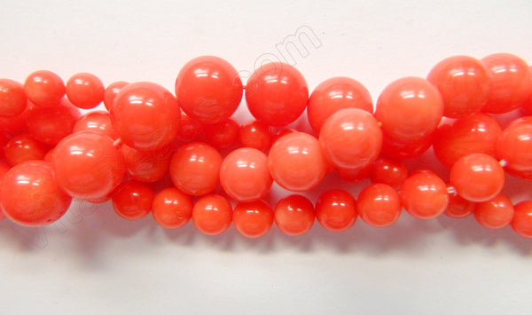 Dark Orange Bamboo Coral  -  Smooth Round  16"