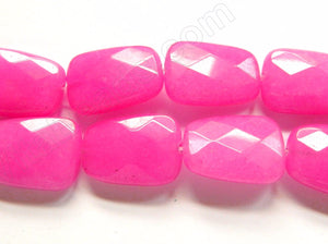 Bright Fuchsia Pink Jade  -  Faceted Ladders  16"