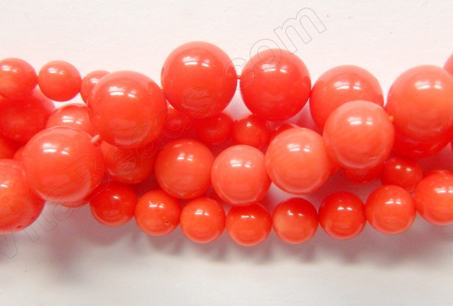 Dark Orange Bamboo Coral  -  Smooth Round  16"