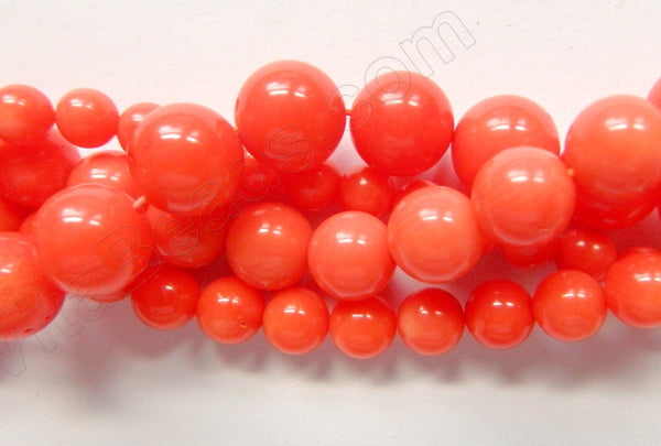 Dark Orange Bamboo Coral  -  Smooth Round  16"