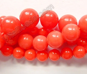 Dark Orange Bamboo Coral  -  Smooth Round  16"