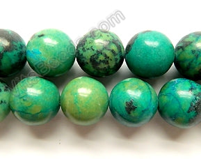 Dyed Blue Green Turquoise  -  Big Smooth Round Beads  16"