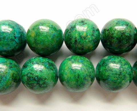 Dyed Azurite Malachite Turquoise  -  Big Smooth Round Beads 16"