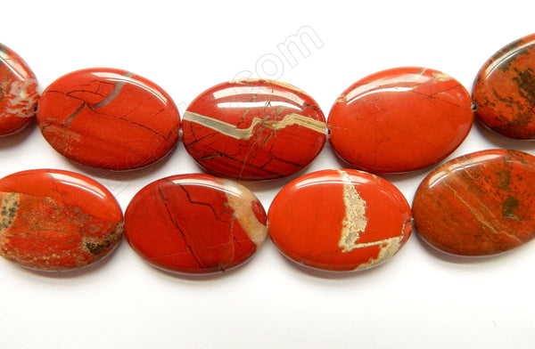 Red Jasper  -  Puff Ovals  16"