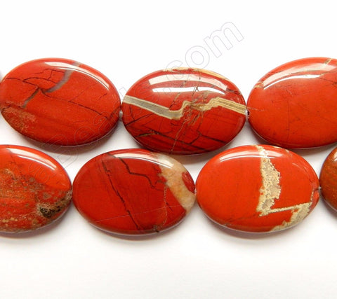 Red Jasper  -  Puff Ovals  16"