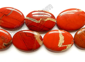 Red Jasper  -  Puff Ovals  16"