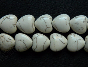 Ivory Cracked Turquoise  -  Puff Heart  16"