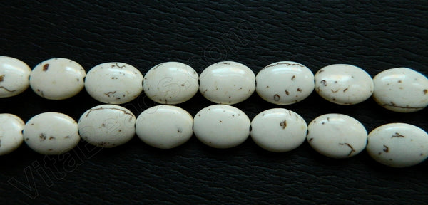 Ivory Crack Turquoise  -  Puff Ovals  16"