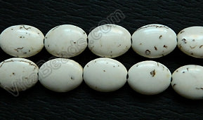 Ivory Crack Turquoise  -  Puff Ovals  16"