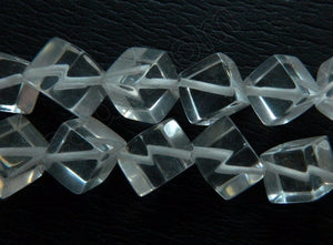 Clear Crystal Quartz  -  Double Edge Squares  16"