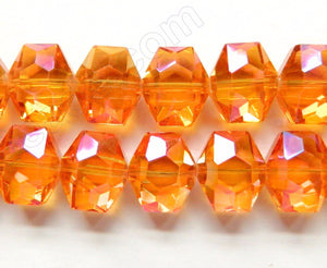 Orange AB Coated Crystal  -  Faceted Hexagon  8"