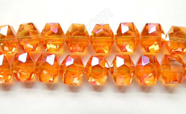 Orange AB Coated Crystal  -  Faceted Hexagon  8"