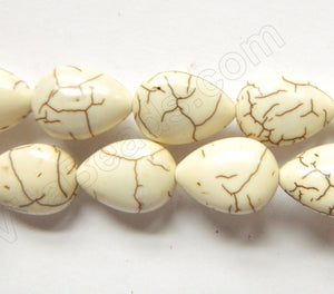 Ivory Cracked Turquoise  -  Puff Drops  16"