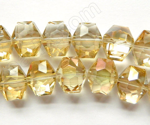 Lemon AB Coated Crystal  -  Faceted Hexagon  8"