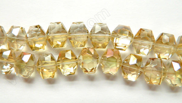 Lemon AB Coated Crystal  -  Faceted Hexagon  8"