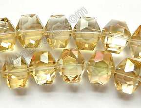 Lemon AB Coated Crystal  -  Faceted Hexagon  8"