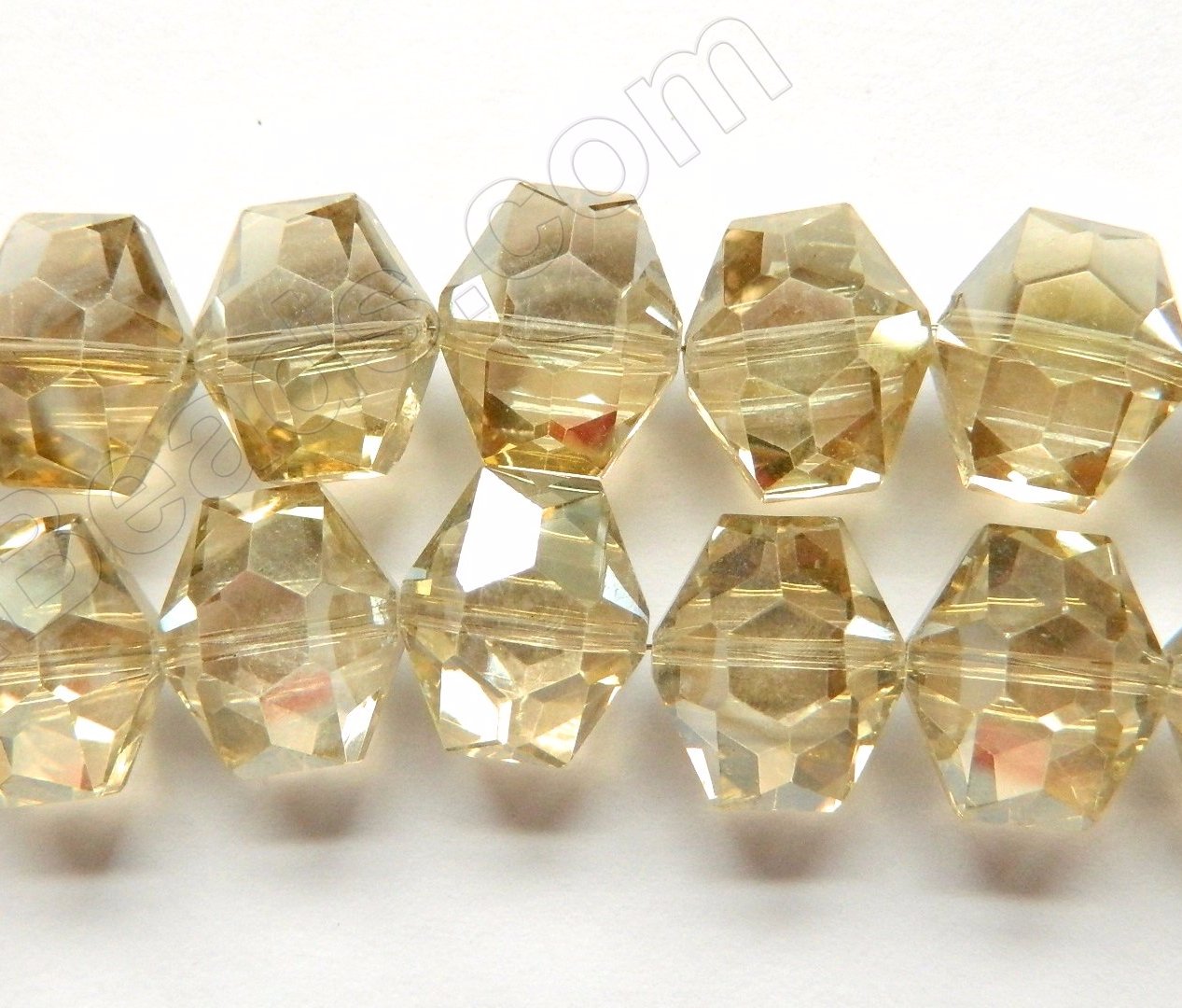 Light Lemon Crystal  -  Faceted Hexagon  8"