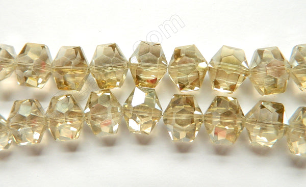 Light Lemon Crystal  -  Faceted Hexagon  8"