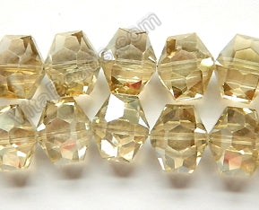 Light Lemon Crystal  -  Faceted Hexagon  8"