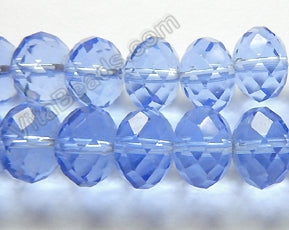 Light Sky Blue Crystal  -  Big Faceted Rondel 13"   10 x 14 mm