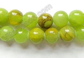 Australia Olive Jade  -  Smooth Round Beads  16"     8 mm