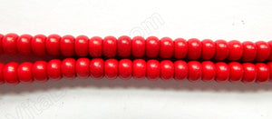 Dark Red Turquoise  -  Smooth Rondels 16"    6 mm