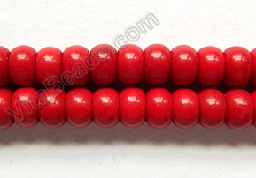 Dark Red Turquoise  -  Smooth Rondels 16"    6 mm