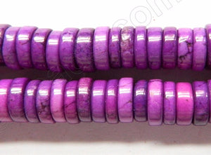 Cracked Chinese Turquoise - Purple -  Heishi  16"