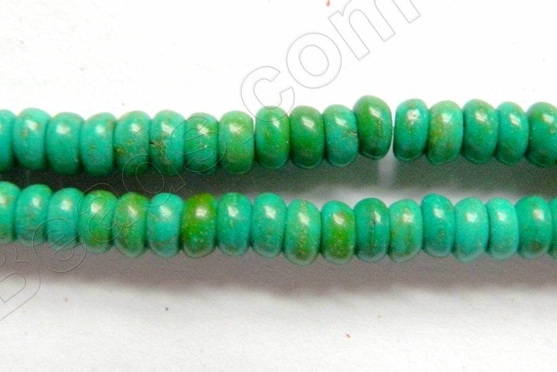 Dark Blue Green Turquoise  -  Small Rondells  16"