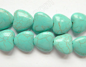 Light Crack Turquoise  -  Puff Hearts  16"