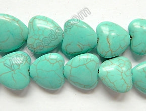 Light Crack Turquoise  -  Puff Hearts  16"